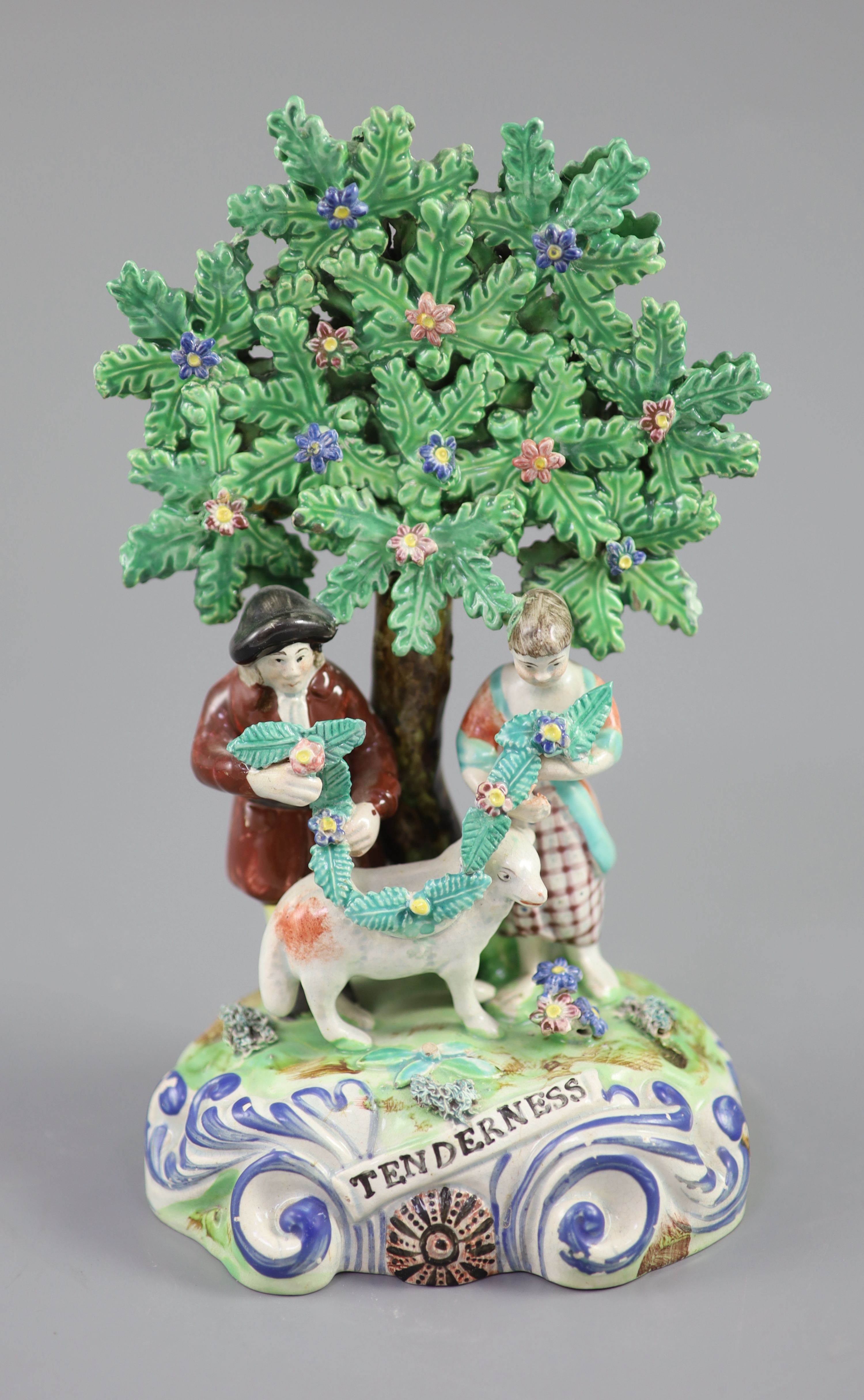 A John Walton of Burslem group Tenderness, c.1815-20, 21cm high